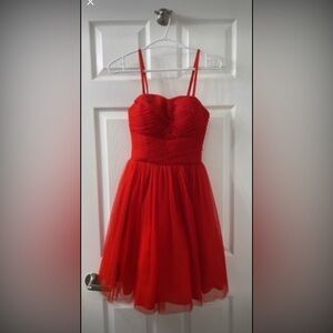 Short red graduation dress